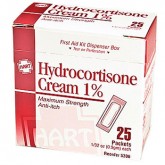 1% Hydrocortisone Cream - 1/32oz Foil Packet, 25 Packets per Box