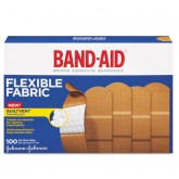 Band-Aid Flexible Fabric Adhesive Bandages, 1" x 3", 100 Count