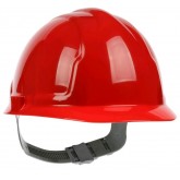 Safety Works Cap Style HDPE Shell Hard Hat with Wheel Ratchet Adjustment - Red