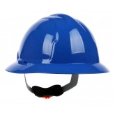 Safety Works Full Brim HDPE Shell Hard Hat with Wheel Ratchet Adjustment - Blue