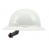 Safety Works Full Brim HDPE Shell Hard Hat with Wheel Ratchet Adjustment - White