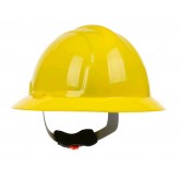 Safety Works Full Brim HDPE Shell Hard Hat with Wheel Ratchet Adjustment - Yellow
