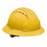 Evolution Deluxe Vented Full Brim Hard Hat - Yellow