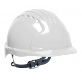 Evolution Deluxe Vented  Brim HDPE Shell Hard Hat with Slip Ratchet Adjustment - White