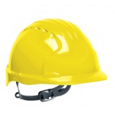 Evolution Deluxe Vented  Brim HDPE Shell Hard Hat with Slip Ratchet Adjustment - Yellow