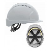 Evolution Deluxe Vented  Brim HDPE Shell Hard Hat with Slip Ratchet Adjustment - Yellow