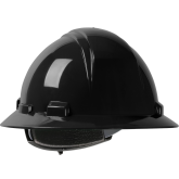 Kilimanjaro Full Brim Hard Hat with HDPE Shell, 4-Point Textile Suspension and Wheel Ratchet Adjustment - Black