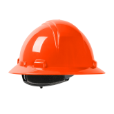 Kilimanjaro Full Brim Hard Hat with HDPE Shell, 4-Point Textile Suspension and Wheel Ratchet Adjustment - Bright Orange