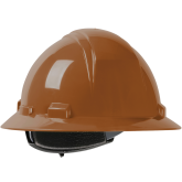 Kilimanjaro Full Brim Hard Hat with HDPE Shell, 4-Point Textile Suspension and Wheel Ratchet Adjustment - Brown