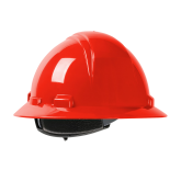 Kilimanjaro Full Brim Hard Hat with HDPE Shell, 4-Point Textile Suspension and Wheel Ratchet Adjustment - Red