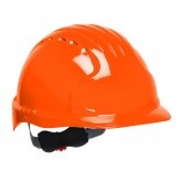 Evolution Deluxe Standard Brim HDPE Shell Hard Hat with Wheel Ratchet Adjustment - Bright Orange