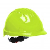 Evolution Deluxe Standard Brim HDPE Shell Hard Hat with Wheel Ratchet Adjustment - Bright Lime Yellow