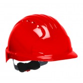 Evolution Deluxe Standard Brim HDPE Shell Hard Hat with Wheel Ratchet Adjustment - Red