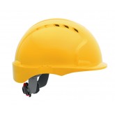 Evolution Deluxe Vented Short Brim HDPE Shell Hard Hat with Wheel Ratchet Adjustment - Yellow
