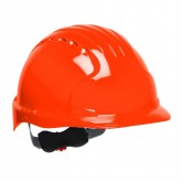 Evolution Deluxe Vented Standard Brim HDPE Shell Hard Hat with Wheel Ratchet Adjustment - Bright Orange
