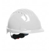 Evolution Deluxe Vented Standard Brim HDPE Shell Hard Hat with Wheel Ratchet Adjustment - White