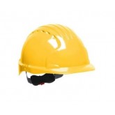 Evolution Deluxe Vented Standard Brim HDPE Shell Hard Hat with Wheel Ratchet Adjustment - Yellow