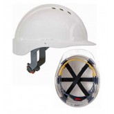 Evolution Deluxe Vented Standard Brim HDPE Shell Hard Hat with Wheel Ratchet Adjustment - White