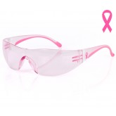 Eva Rimless Safety Glasses - Clear, Pink Temple, Pink Lens, Anti-Scratch Coating