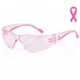 Eva Petite Rimless Safety Glasses - Clear & Pink Temple, Pink Lens, Anti-Scratch Coating