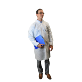 Keystone Polypropylene Lab Coat with Open Wrists and No Pockets - Small
