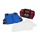 EZ-Cool Premium Phase Change Active Fit Cooling Vest with Insulated Cooler Bag - Blue, L/XL