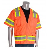 ANSI Class 3 Two Tone Surveyor Six Pocket Vest Bright Orange - Medium