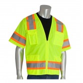 ANSI Class 3 Two Tone Surveyor Six Pocket Vest Lime Yellow - 2X Large