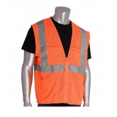 ANSI Class 2 Four Pocket Value Mesh Vest Bright Orange - 2X Large