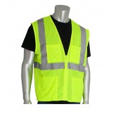 ANSI Class 2 Four Pocket Value Mesh Vest Lime Yellow - Small