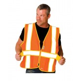 ANSI Class 2 Expandable Two Tone Mesh Vest - Bright Orange