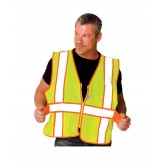 ANSI Class 2 Expandable Two Tone Mesh Vest - Lime Yellow