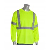 ANSI Class 3 Long Sleeve T-Shirt Lime Yellow - Large