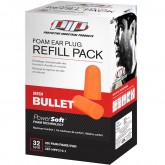 Mega Bullet Disposable Soft Polyurethane Foam Ear Plugs Dispenser Refill Pack - 250 pairs