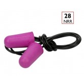 Nano Bullet Compact Disposable Soft Polyurethane NRR 28 Foam Corded Ear Plugs - 100 pair