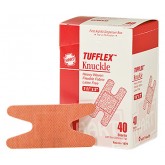 Tufflex Knuckle Heavy Woven Adhesive Bandages - 1.5" x 3", Flexible Fabric, Latex Free, 40 per Dispenser Box