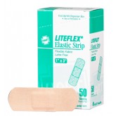 Liteflex Elastic Strip Adhesive Bandages - 1" x 3", Latex Free, 50 per Box