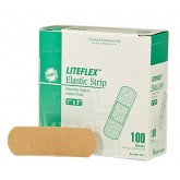 Liteflex Elastic Strip Adhesive Bandages - 1" x 3", Latex Free, 100 per Box