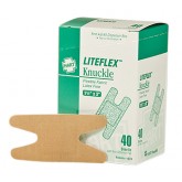 Liteflex Light Woven Elastic Cloth Adhesive Knuckle Bandages - 1.5" x 3", Flexible Fabric, Latex Free, 40 per Dispenser Box