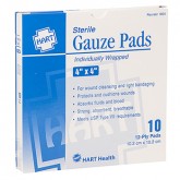 Sterile Absorbent Gauze Pads - 4" x 4", Individually Wrapped, 10 per Box