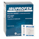 Ibuprofen Pain Reliever 200mg - Bilingual Package, 125 Packets of 2 Tablets per Box (250 Total Tablets)