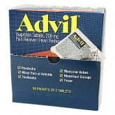 Advil Ibuprofen Tablets for Pain Relief & Fever Reduction 200mg - 50 Packets of 2 Tablets (100 Total Tablets)