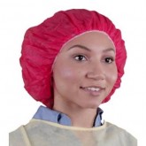 Keystone Disposable Polypropylene Bouffant Caps - Red, 1000 count