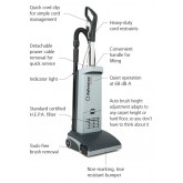 Advance VU500 15 Single Motor Upright 15 inch Vacuum with HEPA Filtration