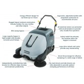 Advance SW900 41" Walk Behind Sweeper with Gel Battery and On-Board Charger