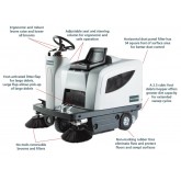 Advance Terra 4300B 46" Compact AGM Battery Riding Sweeper with On-Board Charger