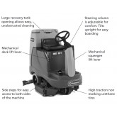 Advance 3400ST 34" 420 Ah Wet Acid Battery Riding Scrubber with Stand Alone Charger