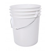 Plastic 5 Gallon Pail with Handle - White