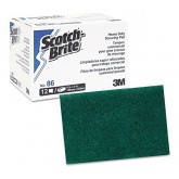 3M Scotch-Brite 6" x 9" Green Heavy Duty Scour Pad No. 86 - 12 per Box