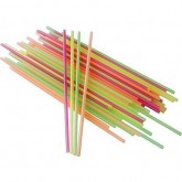 8" Neon Slim Unwrapped Drinking Straws - Assorted Colors, 500 Count